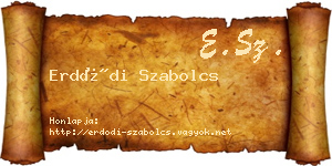 Erdődi Szabolcs névjegykártya